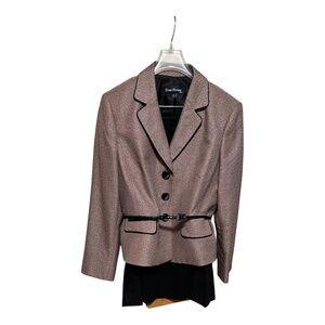 Evan-Picone Women’s 2-Piece Skirt Suit – Belted Blazer & Skirt